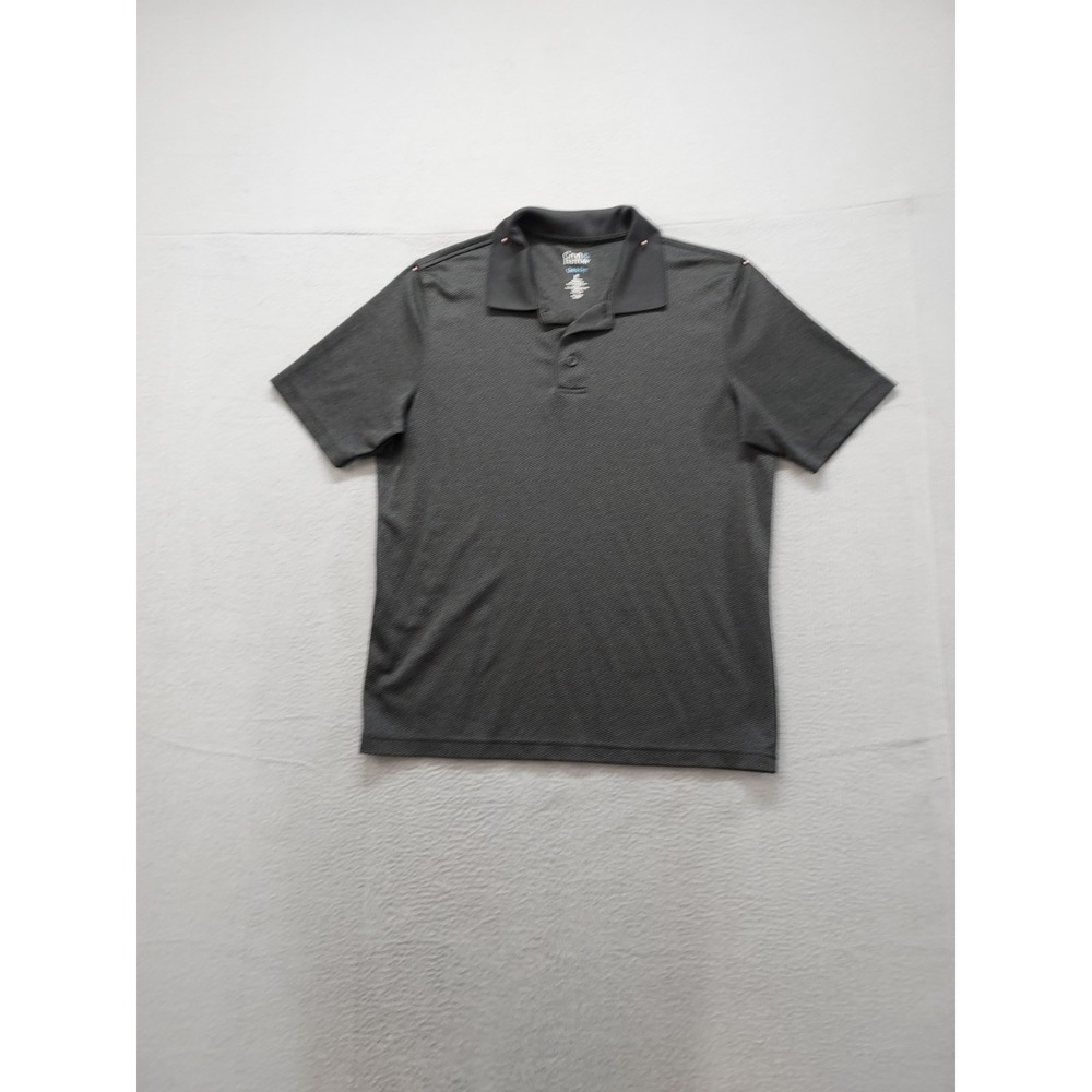 Croft & Barrow Men Polo Shirt M Black 100% Polyester Quick Dry Short Sleeve